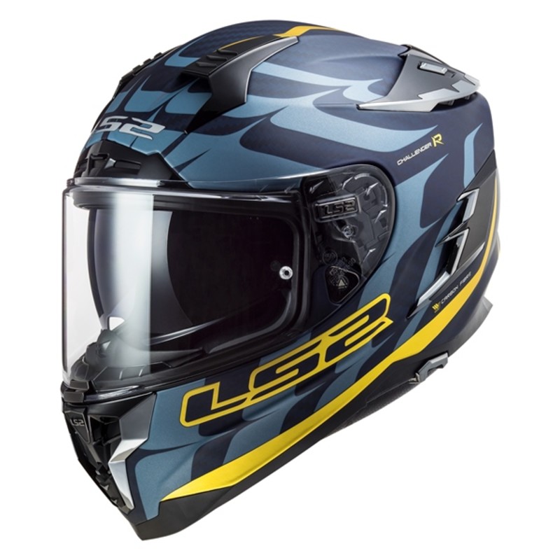 ls2 helmets adult challenger carbon flames full face - motorcycle