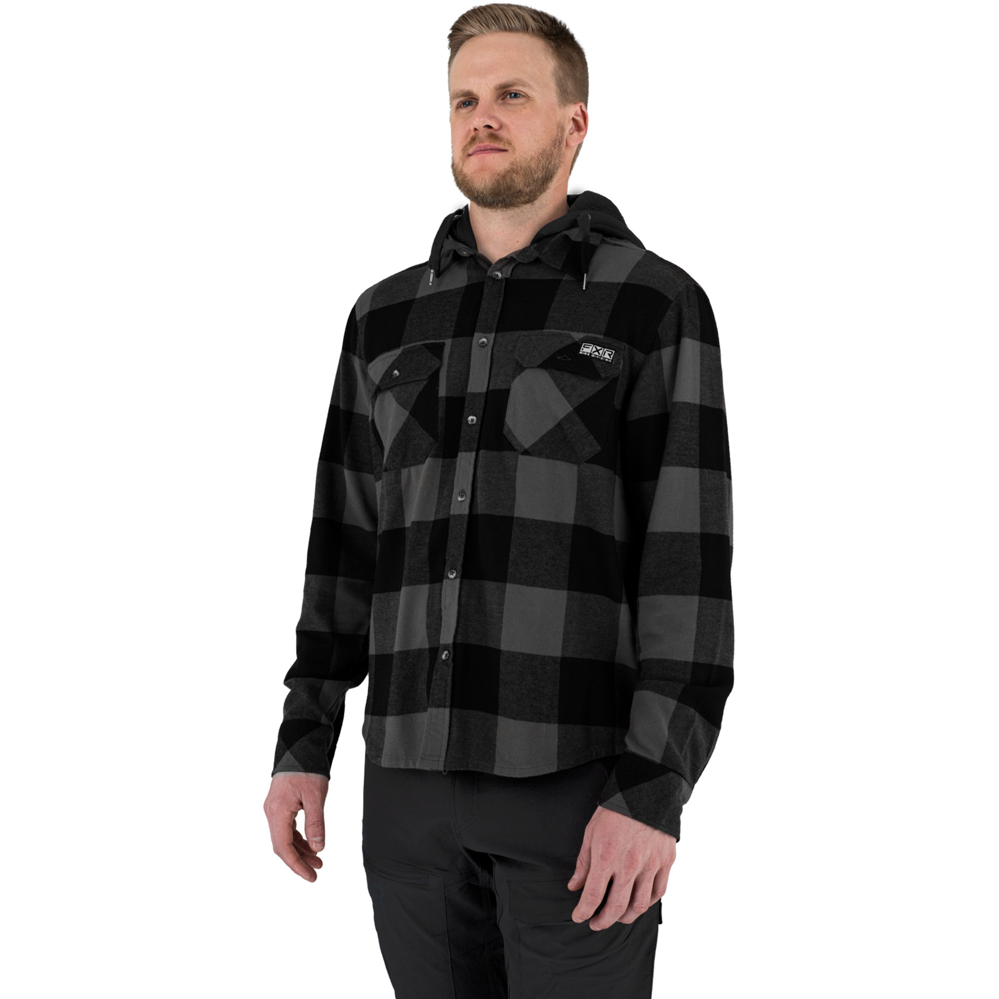 fxr racing shirts for men timber hooded flannel