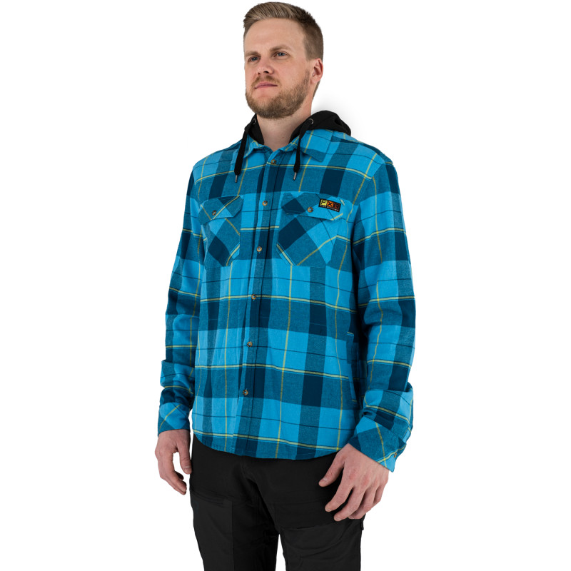 fxr racing shirts  timber hooded flannel shirts - casual