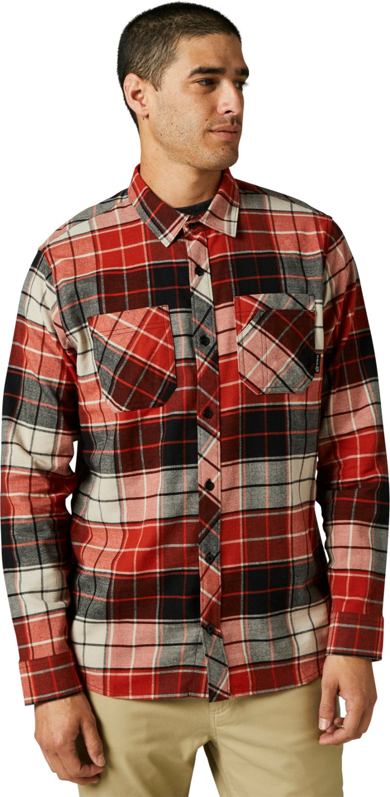 fox racing shirts grainz utility flannel long sleeve - casual