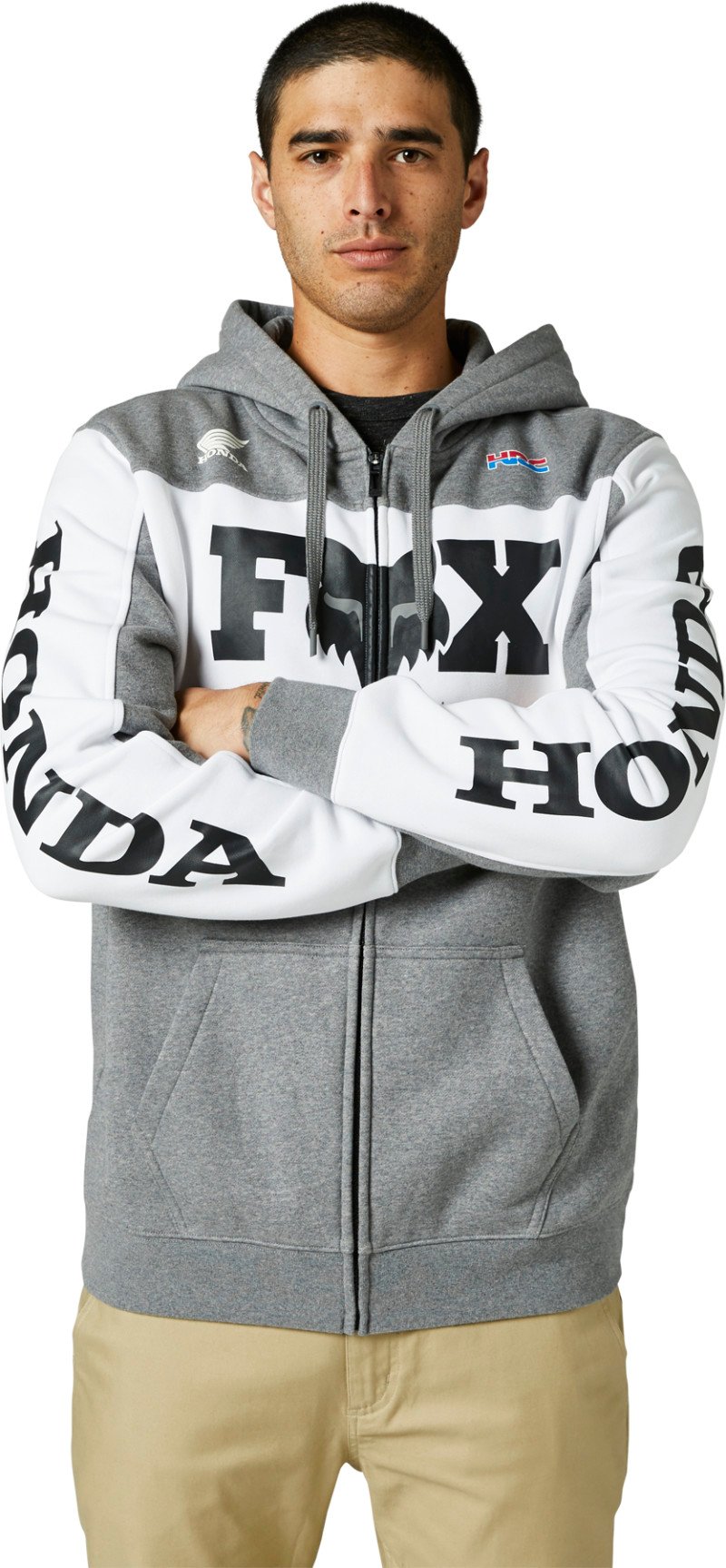 fox racing hoodies  honda zip fleece hoodies - casual