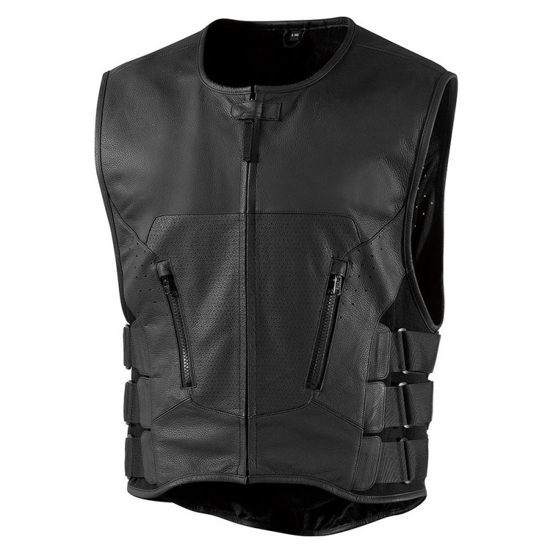 icon vests  regulator d30 leather  vests - motorcycle