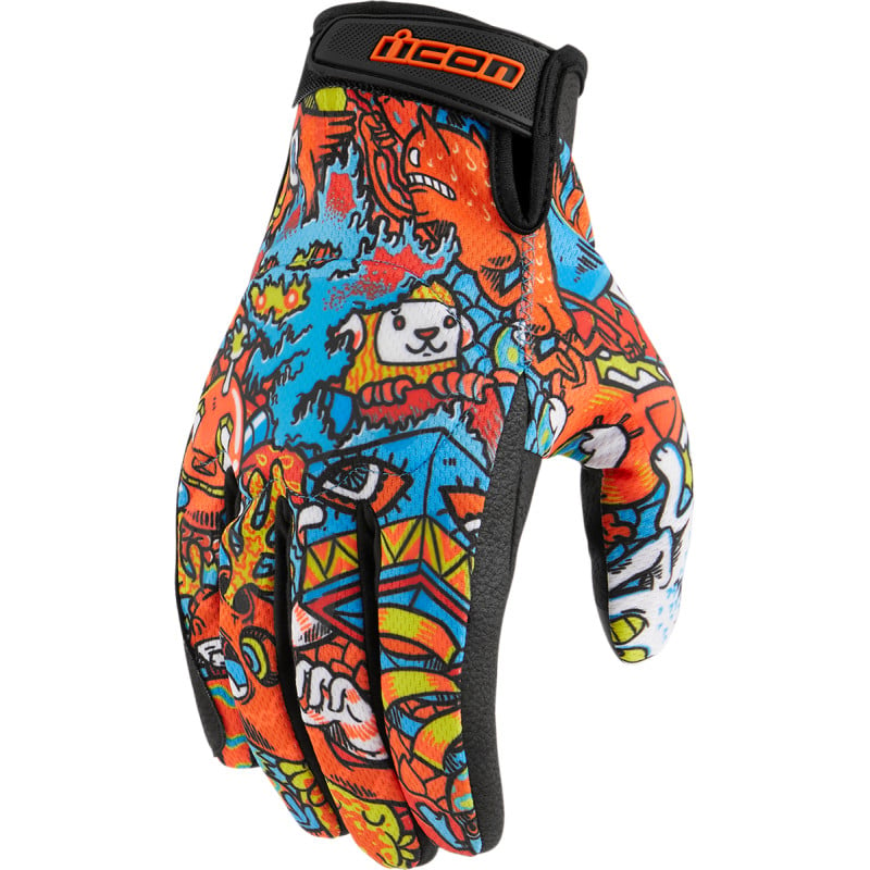 icon gloves  hooligan redoodle textile - motorcycle