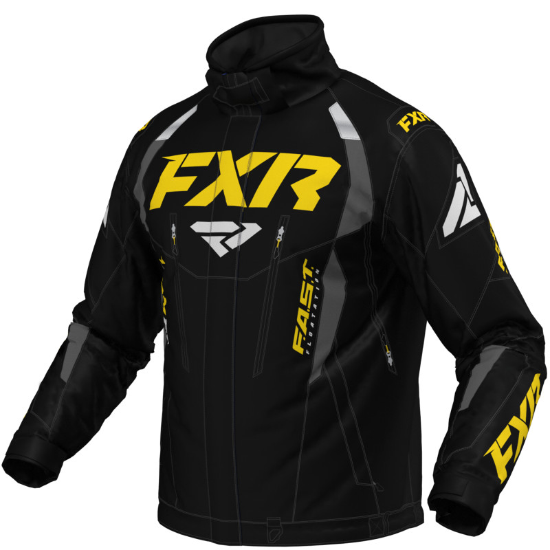 fxr racing jackets  team fx 2-in-1 f.a.s.t. insulated - snowmobile