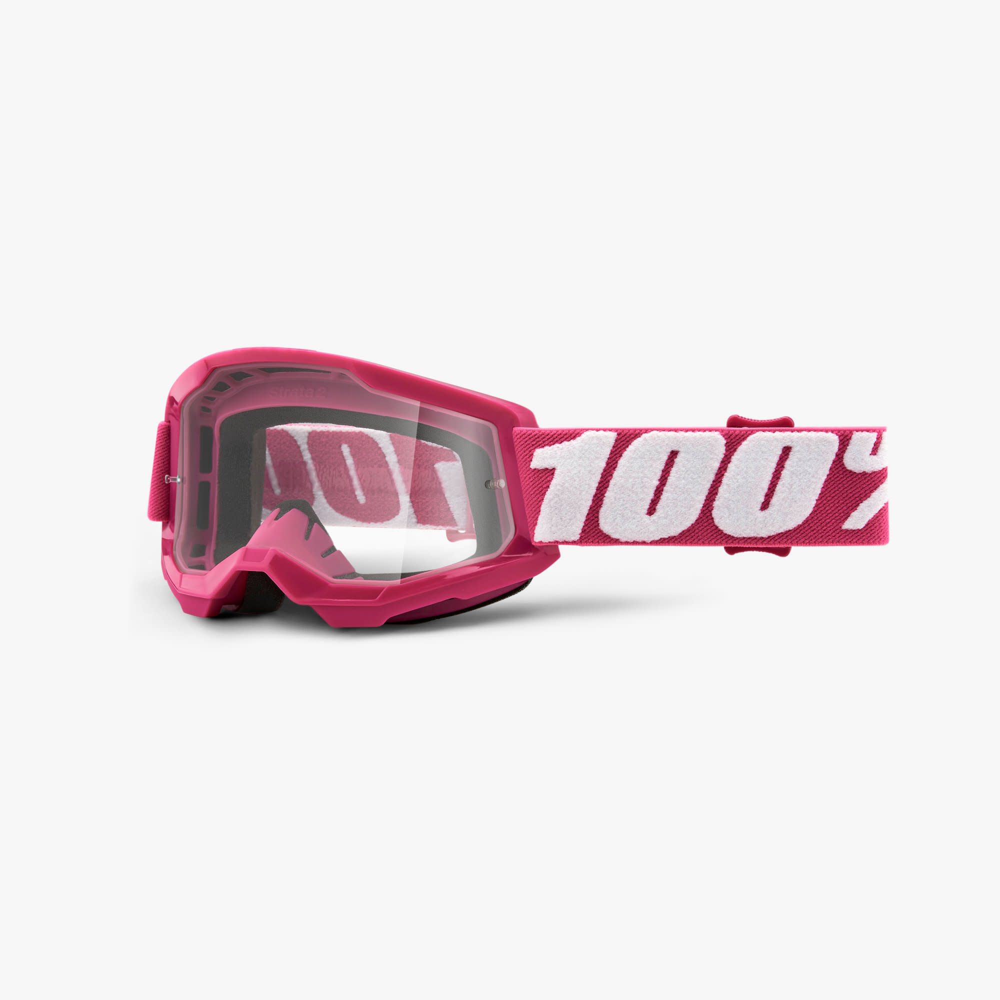 motocross lunettes & lentilles par 100% pour enfants strata 2 clear