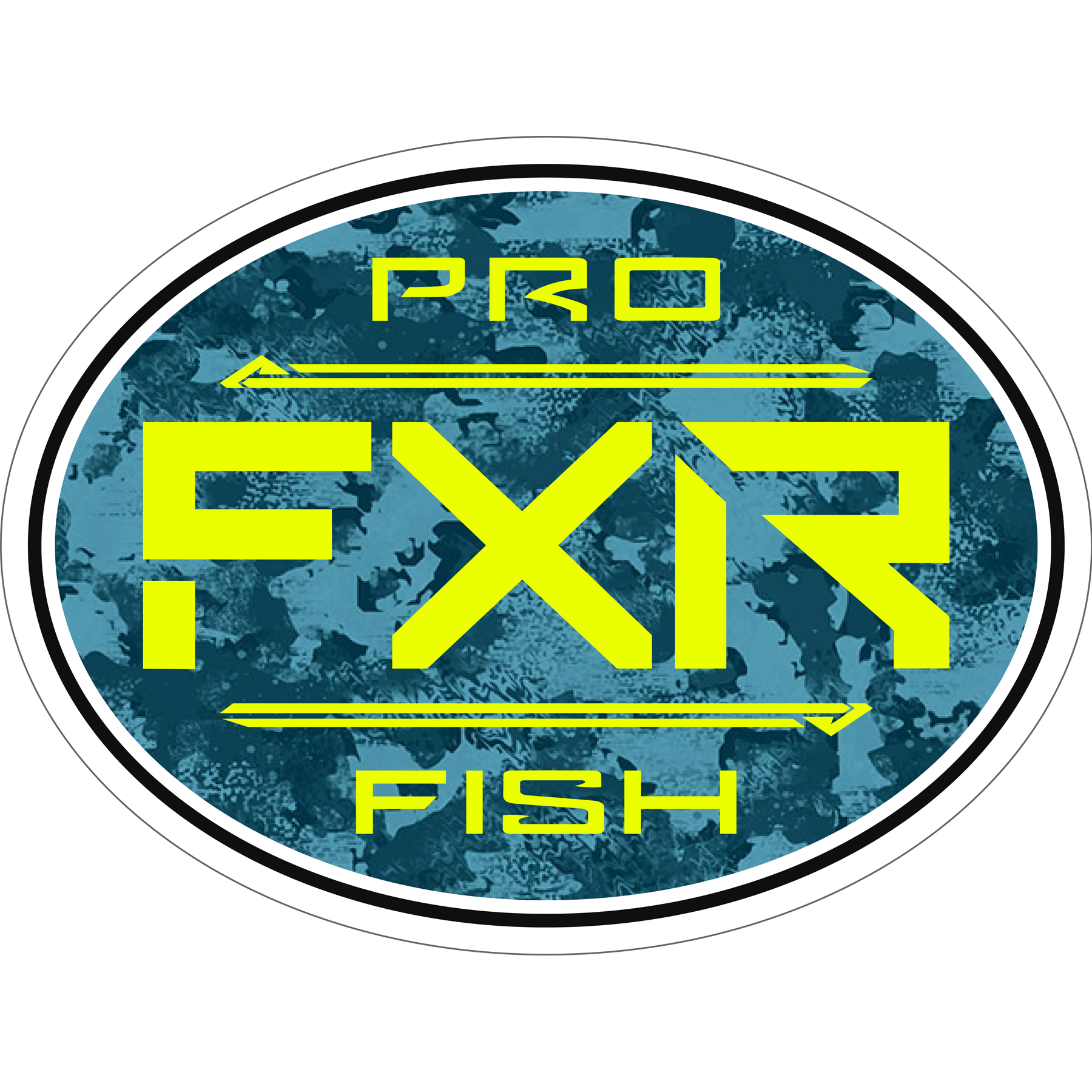 fxr racing stickers pro fish round 3'' stickers - stickers