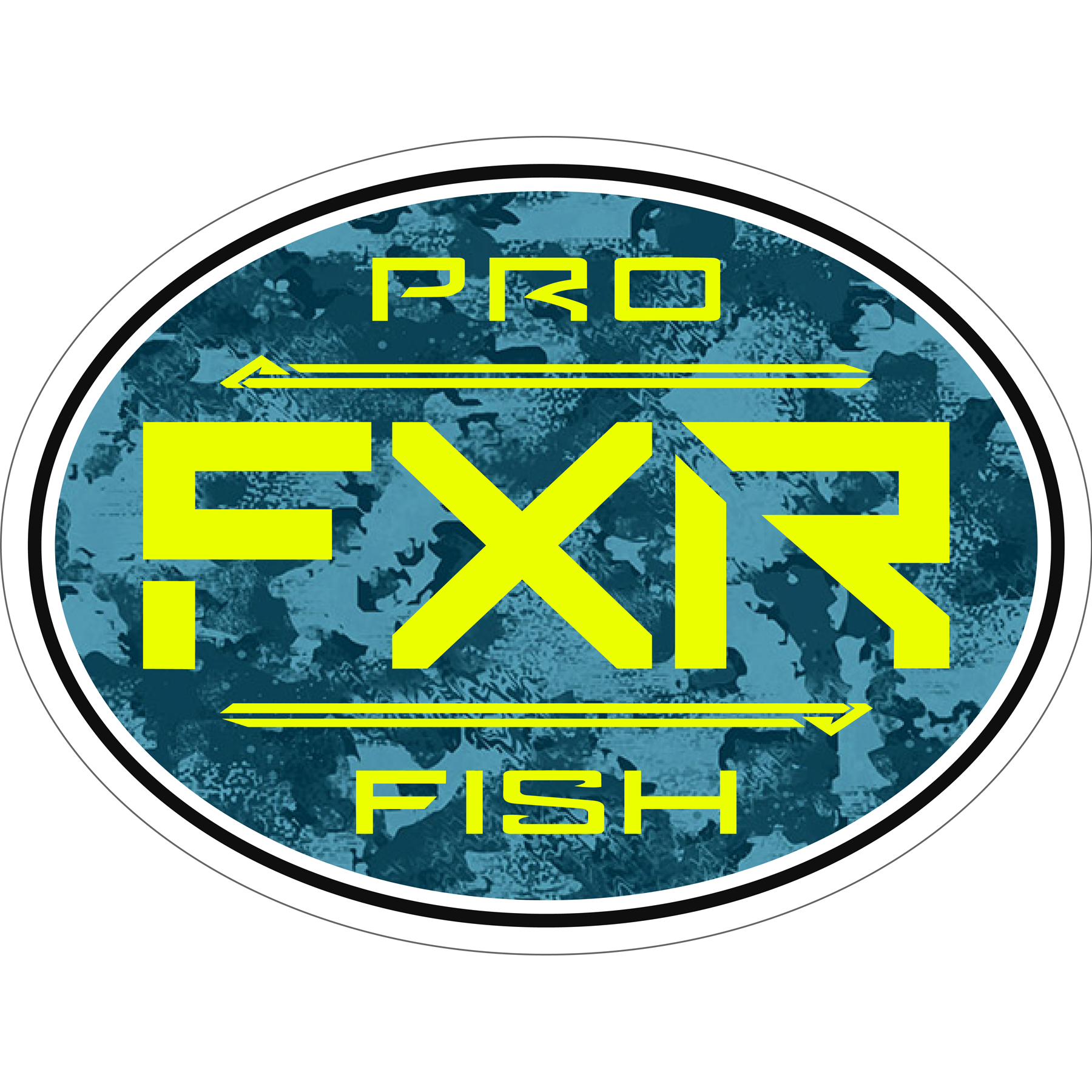 fxr racing stickers pro fish round 3'' stickers - stickers