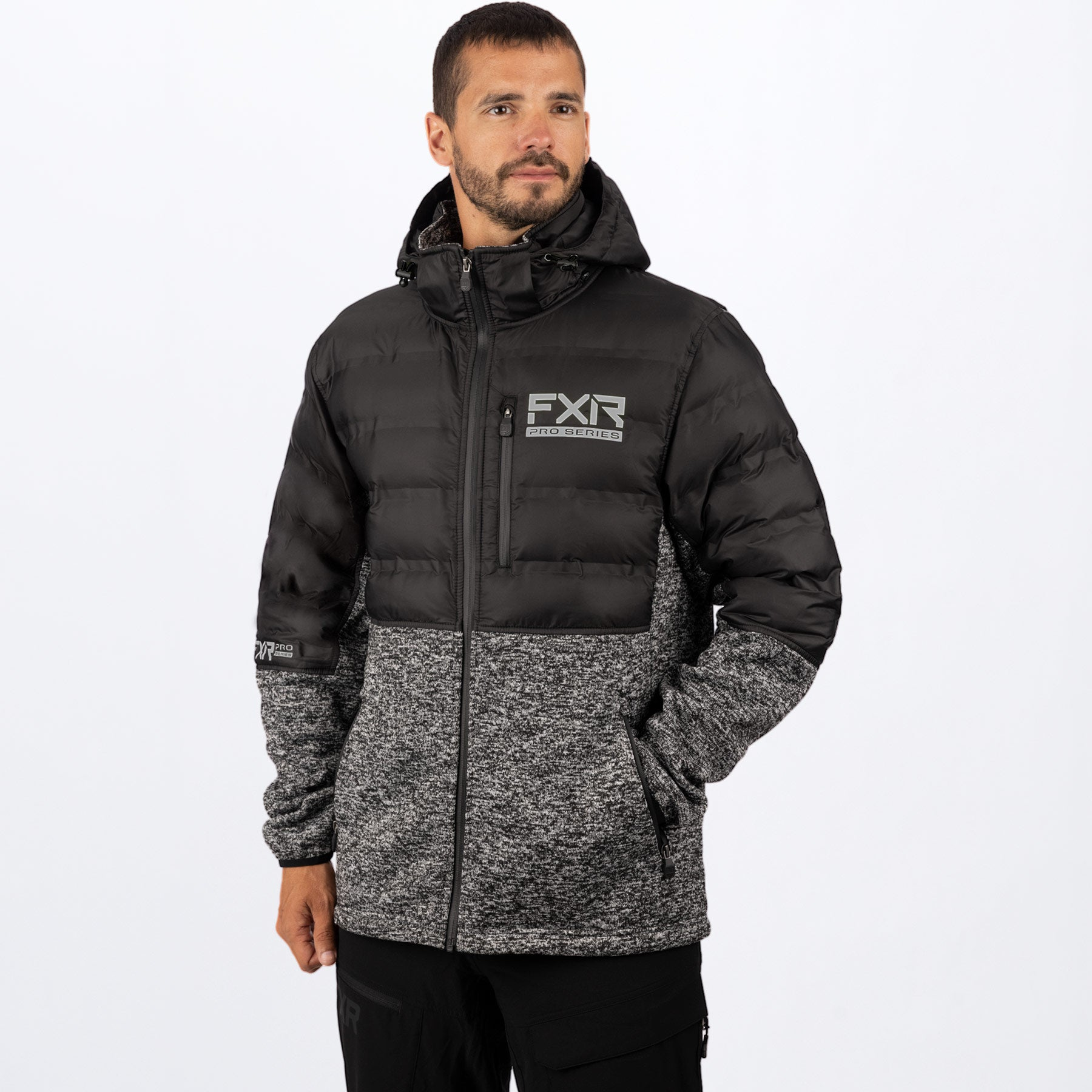 fxr racing hoodies excursion lite hybrid quilted hoodies - casual