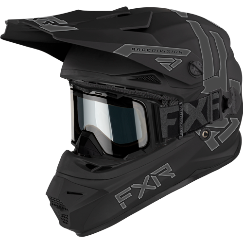 fxr racing helmets  legion cold stop qrs full face - snowmobile