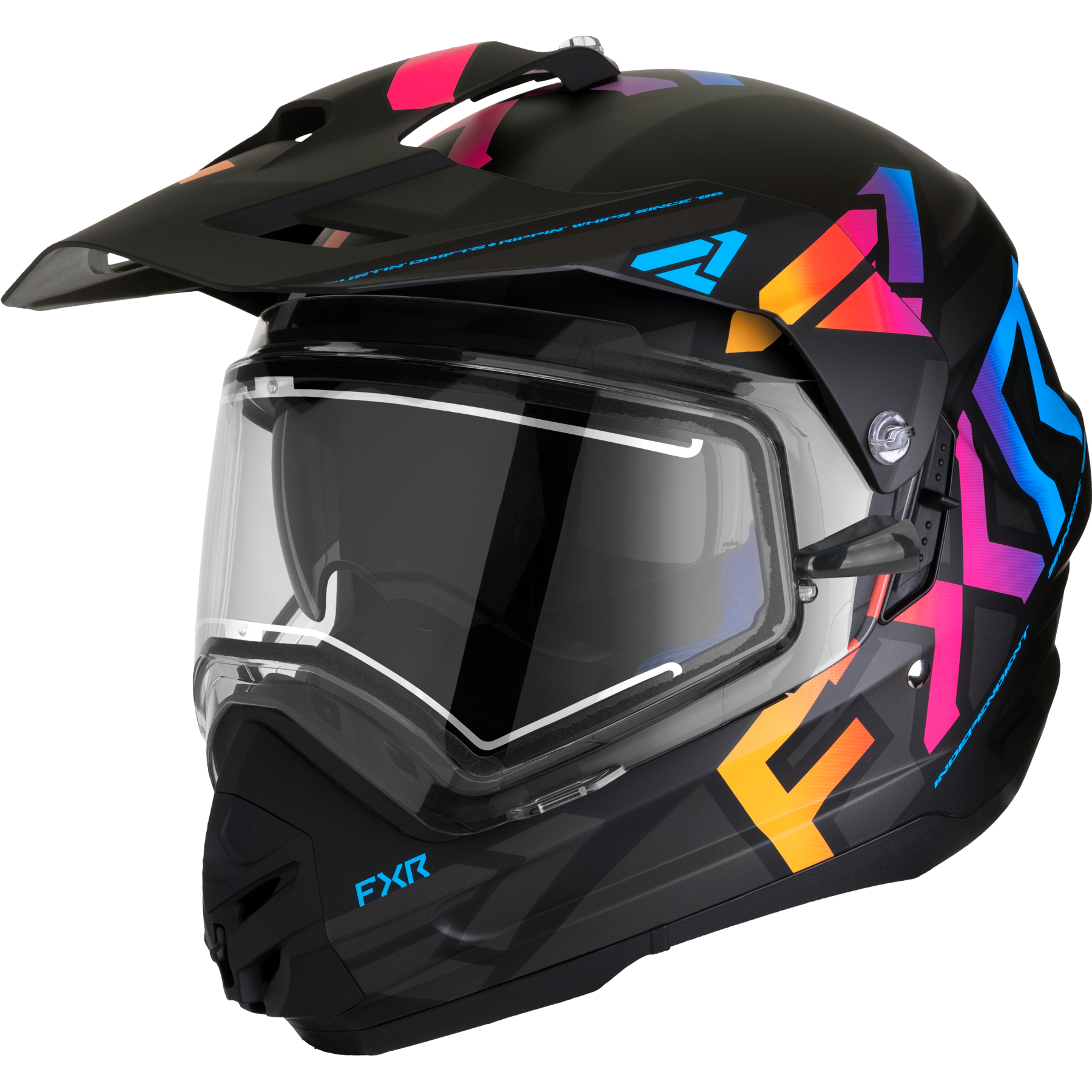 fxr racing helmets adult torque x team electric shield - snowmobile