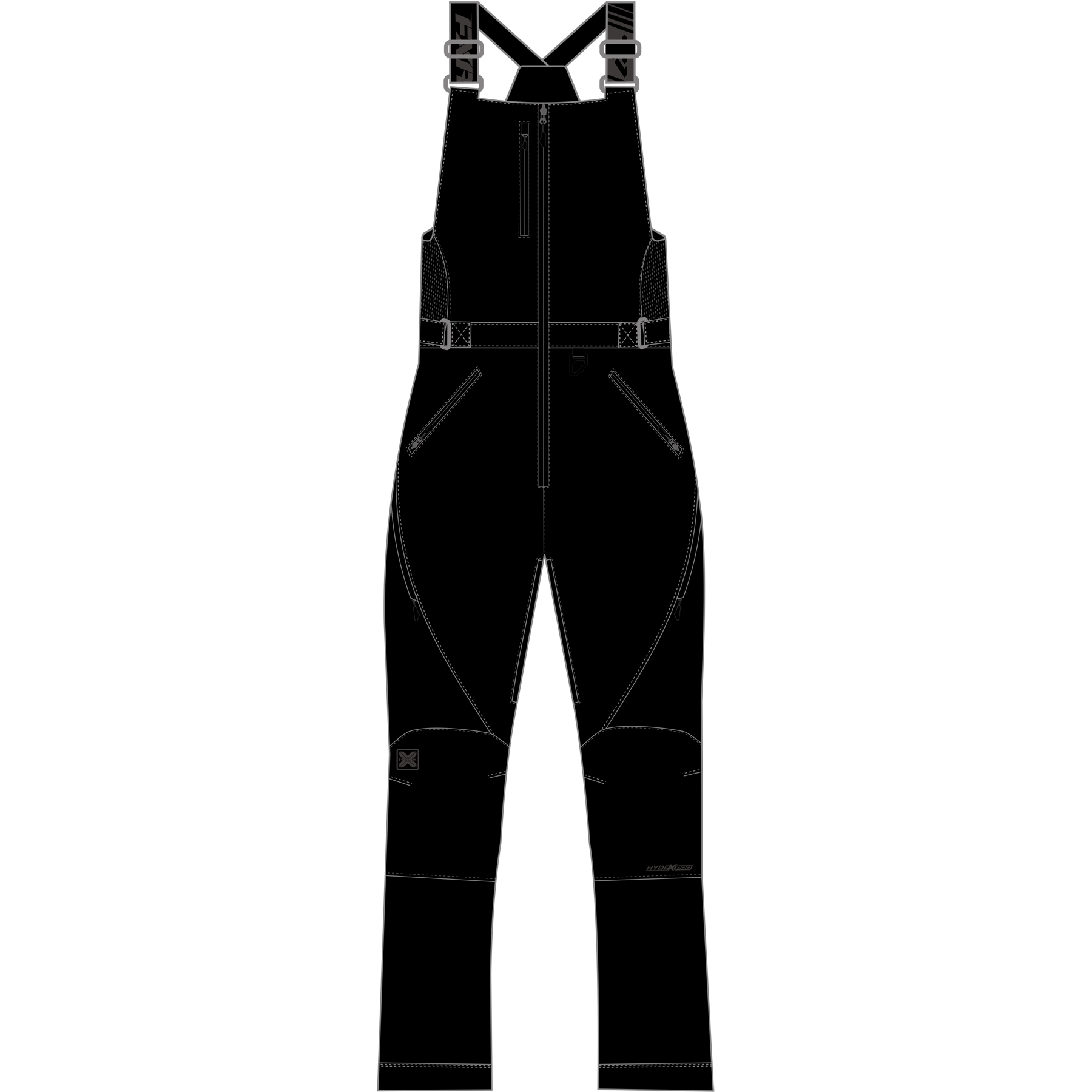 motoneige pantalons non-isolés par fxr racing pour femmes aerial lite bib