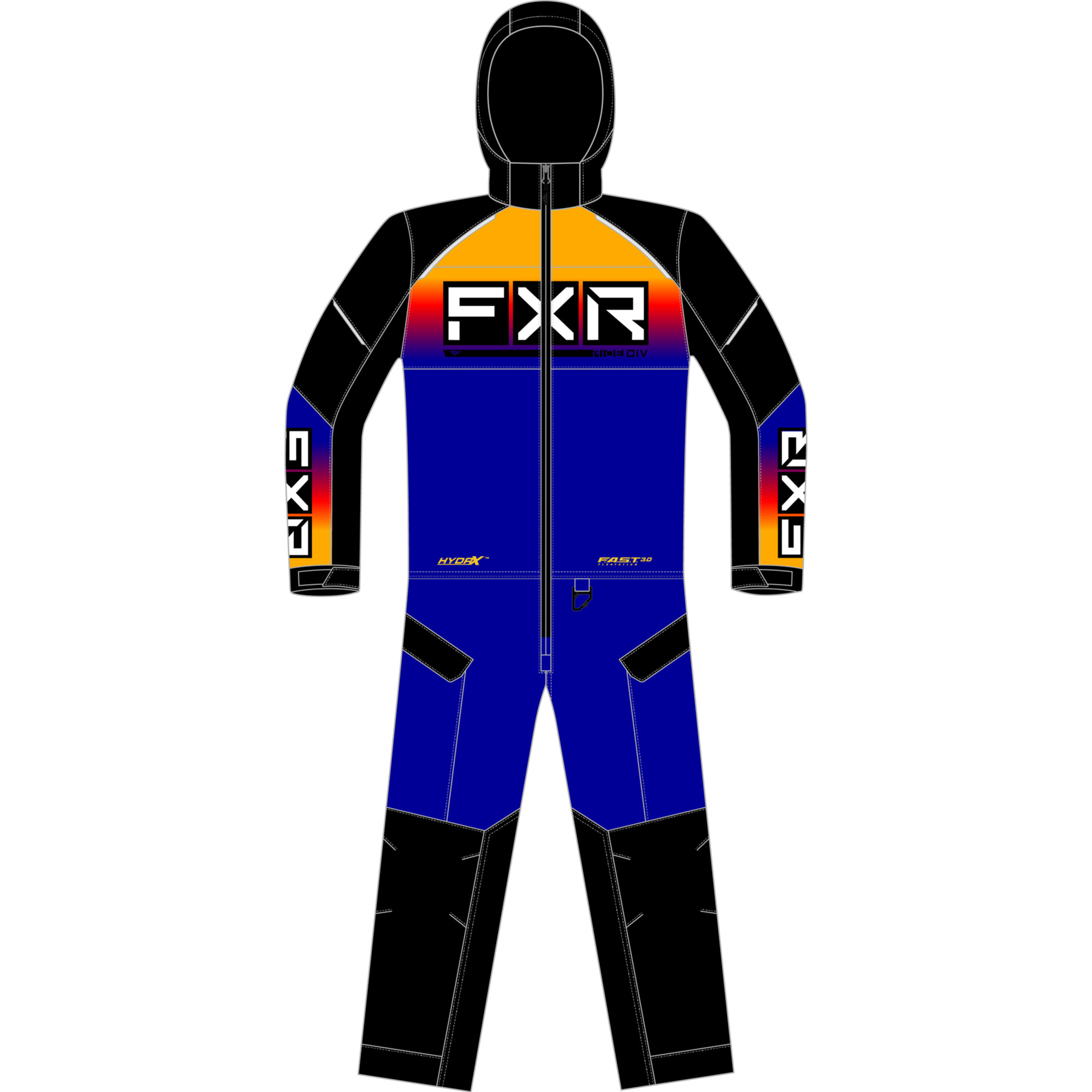 fxr racing insulated monosuit for kids recruit fast