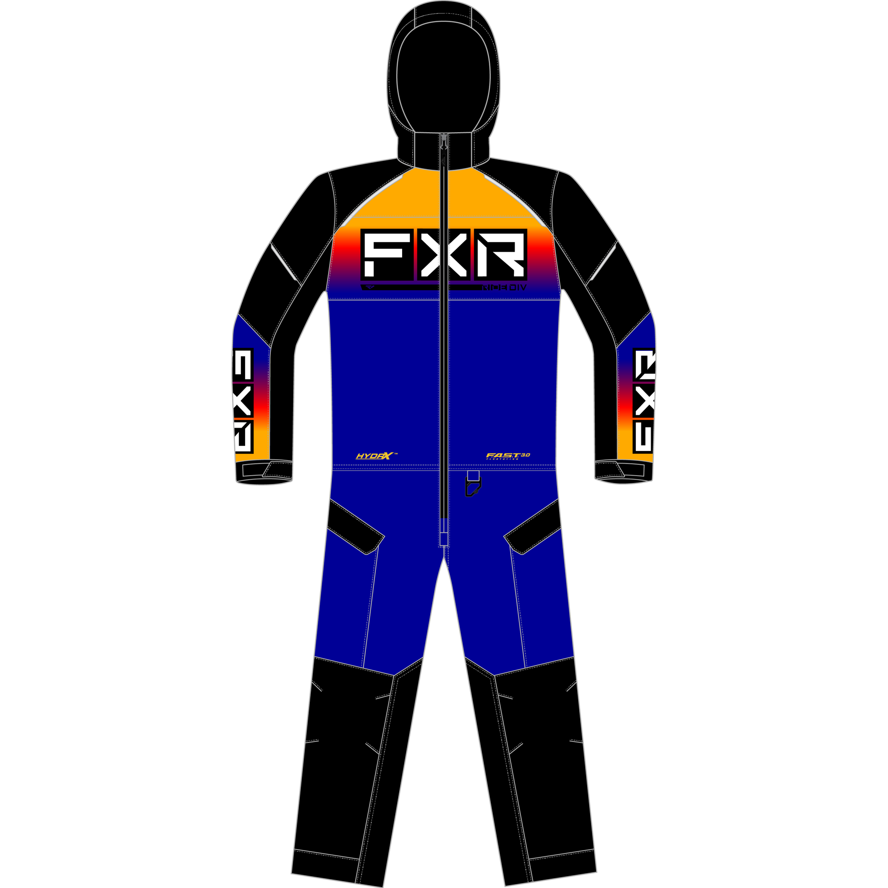 fxr racing insulated monosuit for kids recruit fast