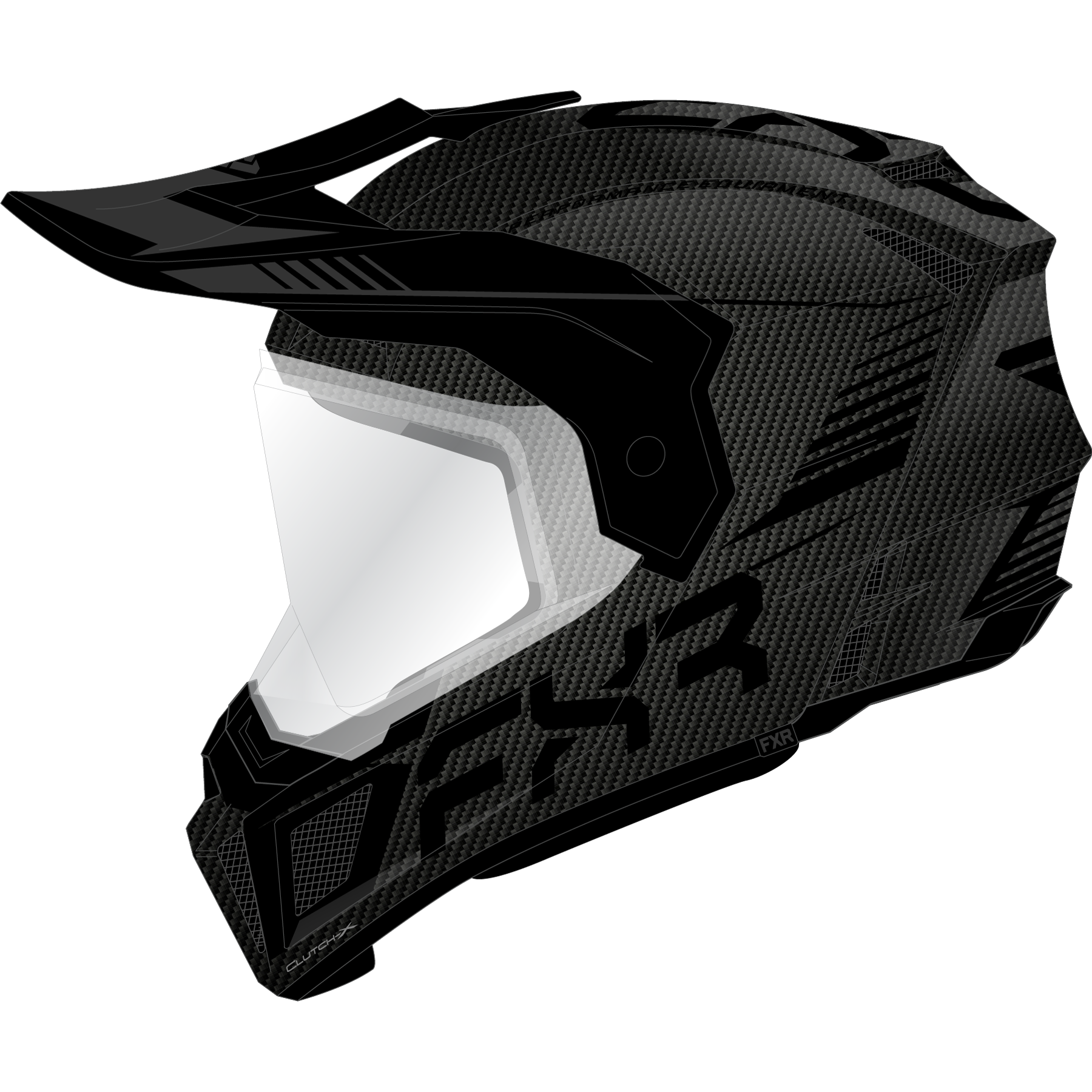 fxr racing helmets adult clutch x pro carbon full face - snowmobile