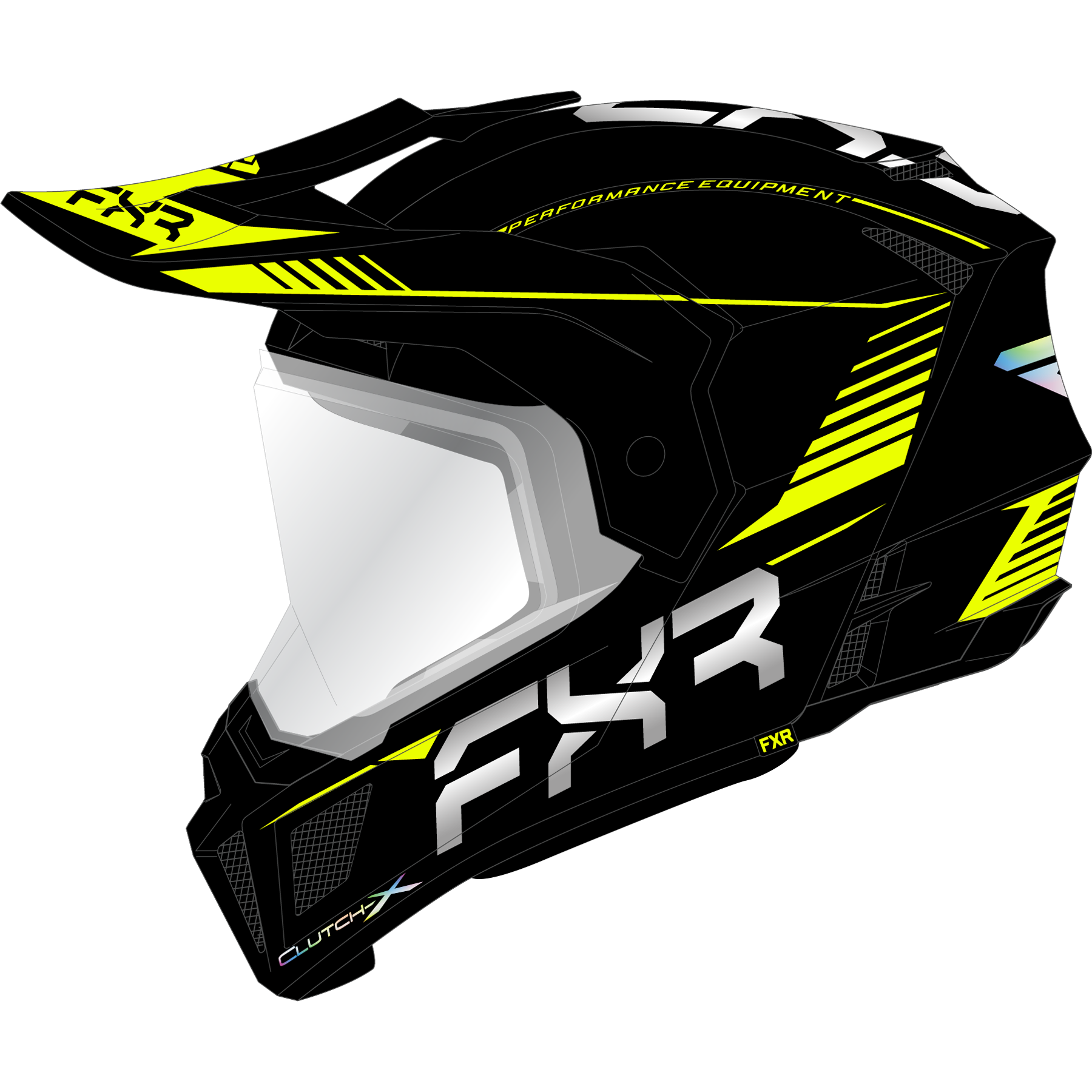 fxr racing helmets adult clutch x pro full face - snowmobile